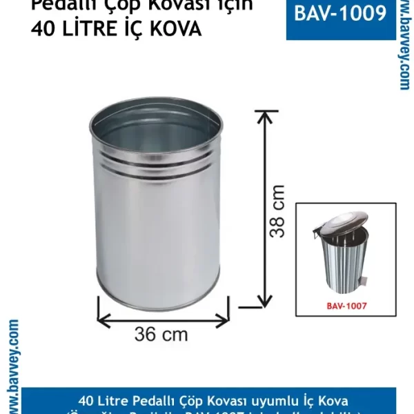 40 LT Pedallı İÇ KOVASI