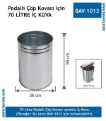 70 Litre Pedallı Galvaniz İç Kovası