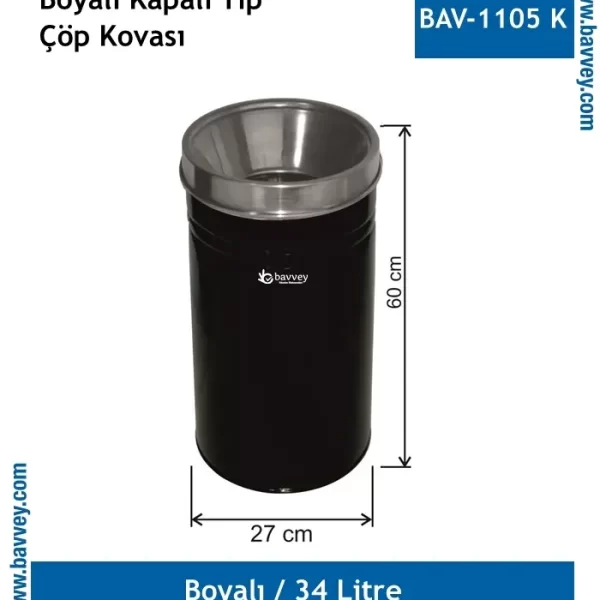 34 Litre Boyalı Kolon Küllük