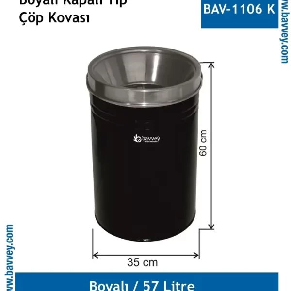 57 Litre Kapalı Çöp Kovası