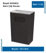 54 Litre Boyalı Küllüklü Kare Çöp Kovası
