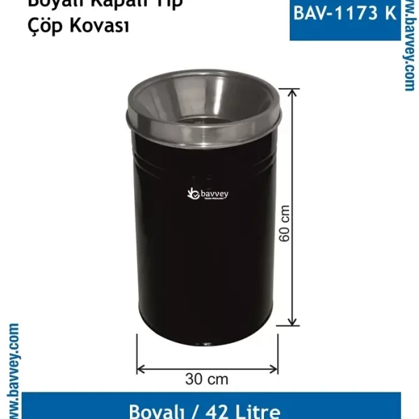 42 Litre Kapalı Tip Çöp Kovası