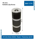 40 Litre Küllüklü Outdoor Çöp Kovası