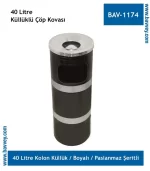 40 LT KÜLLÜKLÜ ÇÖP KOVASI ŞERİTLİ