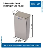 30 Litre Paslanmaz Döner Kapaklı Çöp Kovası