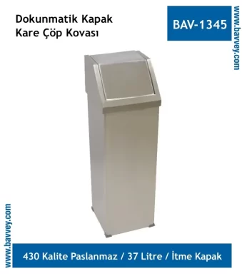 DOKUNMATİK KAPAKLI PASLANMAZ ÇÖP KOVASI
