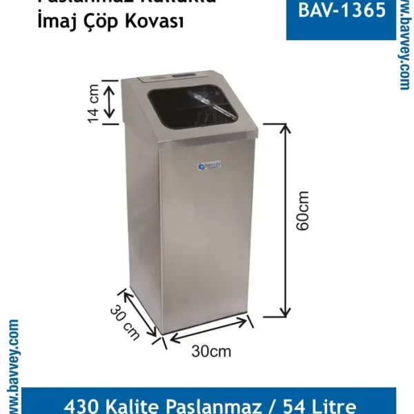54 LT İMAJ KÜLLÜKLÜ ÇÖP KOVASI