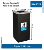 54 LT. Boyalı Çemberli Kare Çöp Kovası