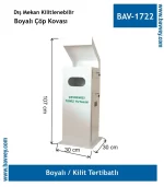 Dış Mekan Kilitli Çöp Kovası Boyalı