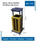 30 LT OUTDOOR ÇÖP KOVASI İÇ KOVALI VE DÖNER KÜLLÜKLÜ