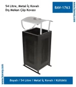 54 Litre Küllüklü Şapkalı Dış Mekan Çöp Kovası