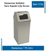 79 LT KARE KAPAKLI KÜLLÜKLÜ ÇÖP KOVASI
