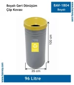 Geri Dönüşüm Metal Çöp Kovası Boyalı