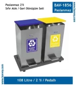 Pedallı Paslanmaz Geri Dönüşüm Seti 2'li