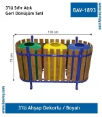 Ahşap Dekorlu Sıfır Atık Seti 3'lü
