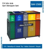 Kafesli Belediye Tip Geri Dönüşüm Seti 5'li