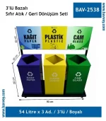 üçlü geri dönüşüm seti