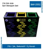 BAV-2552 Geri Dönüşüm Seti 3'lü Gövde Dekorlu