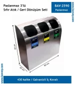 GERİ DÖNÜŞÜM SETİ İÇ KOVALI ÜÇLÜ