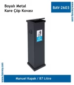 87 Litre Galvaniz Boyalı Çöp Kovası