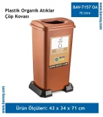 Plastik 70 Litre Geri Dönüşüm Organik Atık Kovası