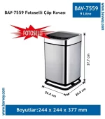 Fotoselli Paslanmaz Çöp Kovası