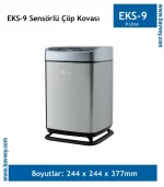 9 Litre Sensörlü Paslanmaz Çöp Kovası