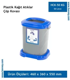 Plastik 50 Litre Geri Dönüşüm Kağıt Atık Kovası