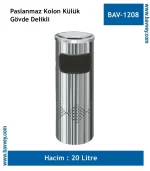 20 Litre Paslanmaz Dekoratif Kolon Küllük