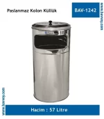 Paslanmaz Kolon Küllük 57 Litre