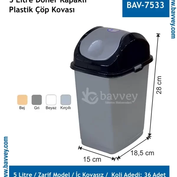 5 LT ZARİF ÇÖP KOVASI İÇ KOVASIZ