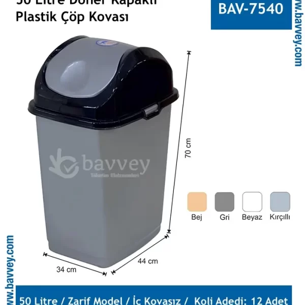 50 Litre Plastik Çöp Kovası