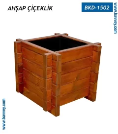 Kare Dış Mekan Ahşap Çiçeklik