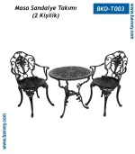 Döküm 2 Kişilik Masa Sandalye Takımı - BKD T003
