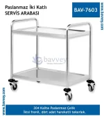 2 Katlı Yemek Servis Arabası Paslanmaz