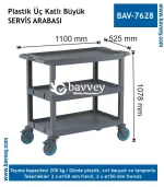 3 Raflı Açık Servis Arabası