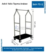 Askılı Bavul Taşıma Arabası Paslanmaz