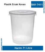 Kapaklı 71 Litre Yuvarlak Erzak Kabı
