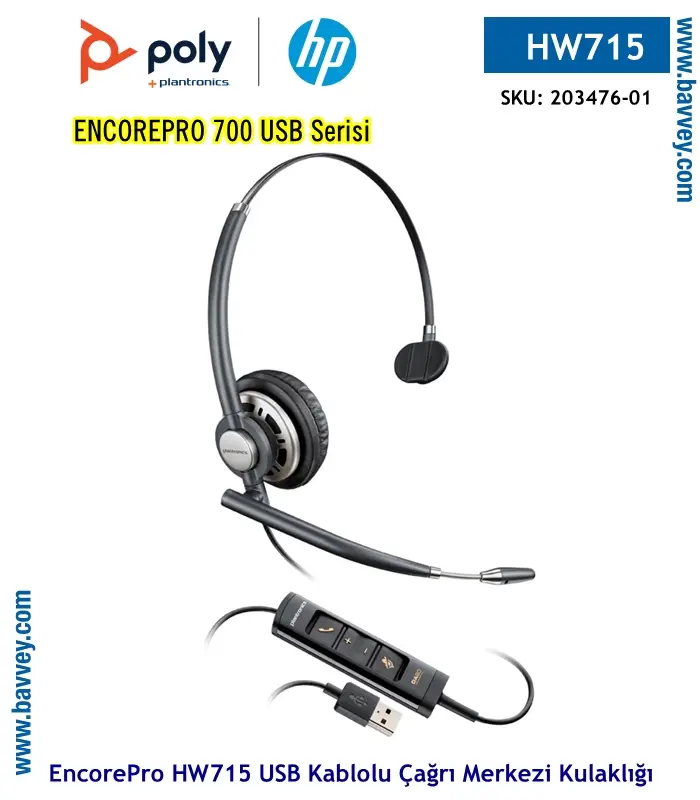Poly Encorepro HW715 USB Çağrı Merkezi Kulaklığı